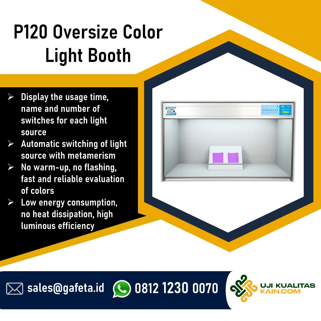 Jual Oversize Color Light Booth P120 untuk Evaluasi Warna